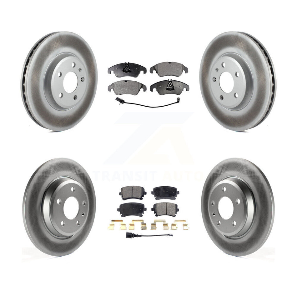 Front Rear Coated Disc Brake Rotors And Ceramic Pads Kit For 2013 Audi A4 allroad KGT-102654