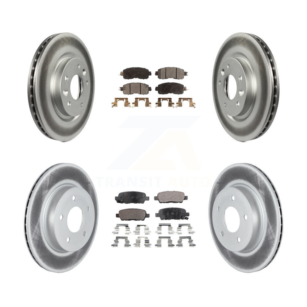 Front Rear Coated Brake Rotor Ceramic Pad Kit For Nissan LEAF With Electric Parking KGT-102657