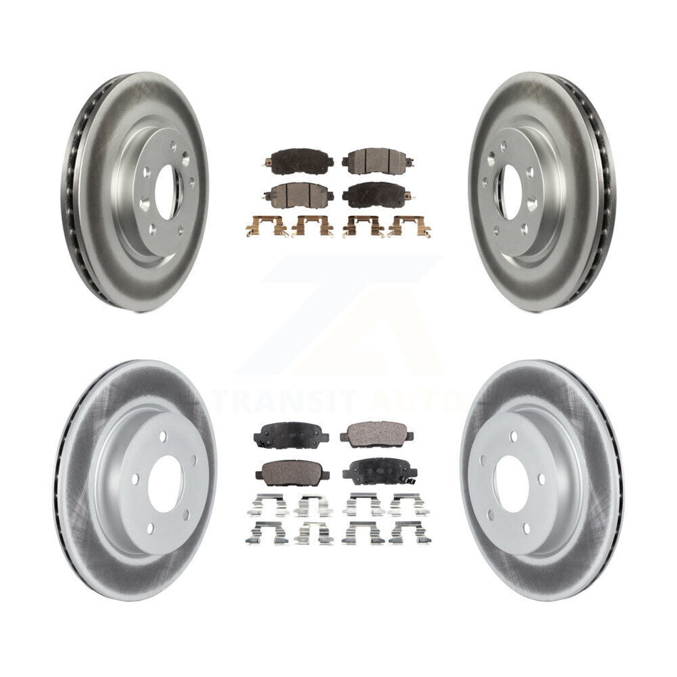 Front Rear Coated Brake Rotor Ceramic Pad Kit For Nissan LEAF With Electric Parking KGT-102657