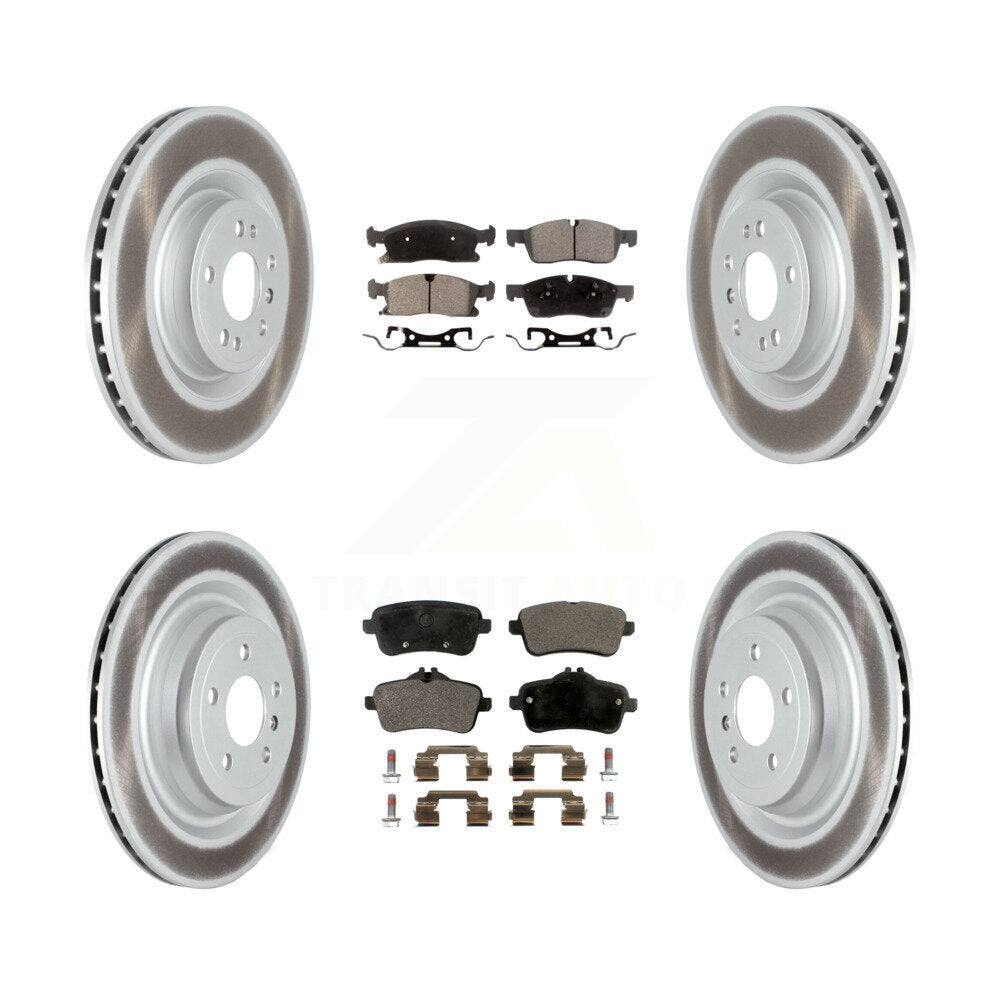 Front Rear Coated Disc Brake Rotor & Ceramic Pad Kit For Mercedes-Benz GL350 GLS450 GL450 KGT-102658