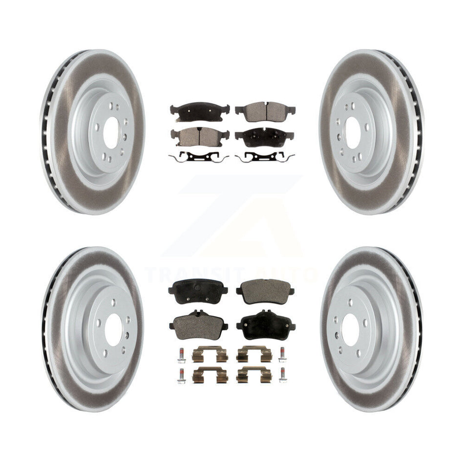 Front Rear Coated Disc Brake Rotor & Ceramic Pad Kit For Mercedes-Benz GL350 GLS450 GL450 KGT-102658