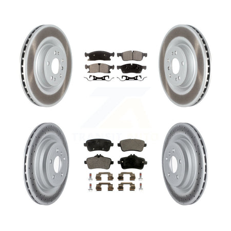 Front Rear Coated Disc Brake Rotors And Ceramic Pads Kit For Mercedes-Benz GLE400 KGT-102659
