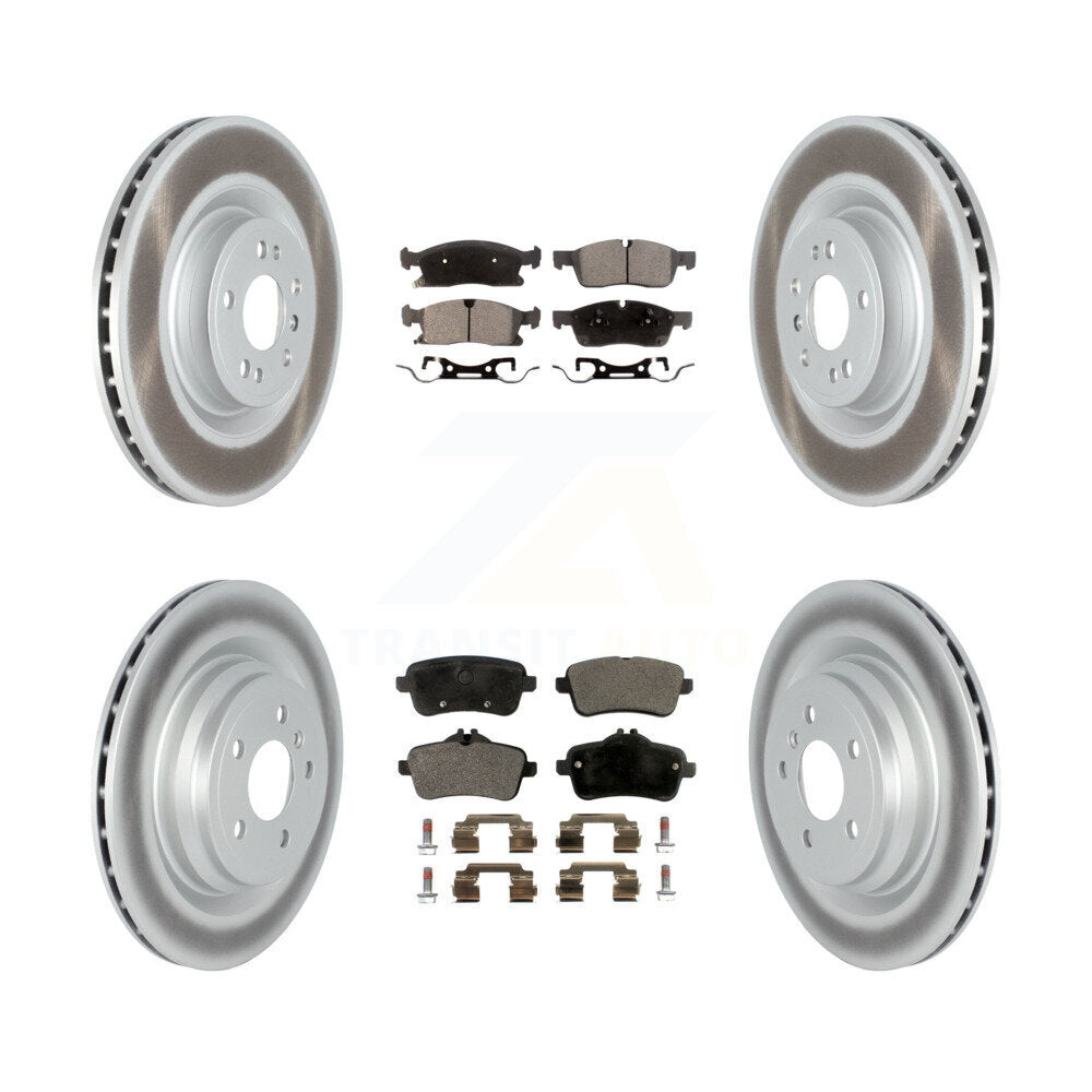 Front Rear Coated Disc Brake Rotors And Ceramic Pads Kit For Mercedes-Benz GLE400 KGT-102660