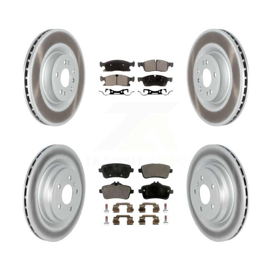 Front Rear Coated Disc Brake Rotors And Ceramic Pads Kit For Mercedes-Benz GLE400 KGT-102660