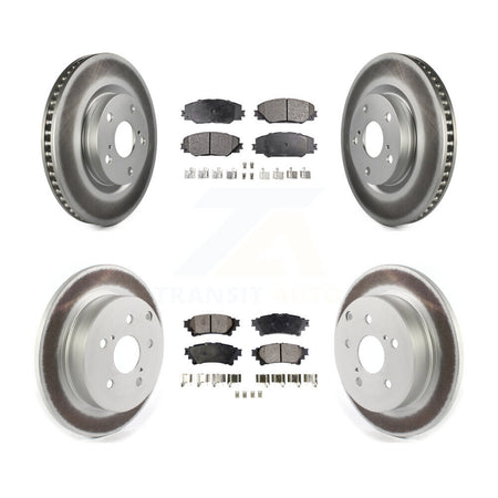 Front Rear Coated Disc Brake Rotors And Ceramic Pads Kit For 2016-2020 Toyota Mirai KGT-102666