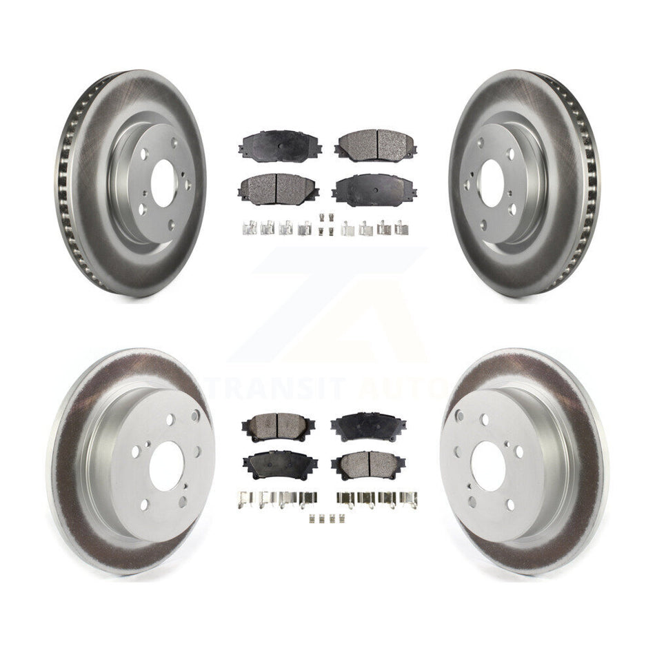 Front Rear Coated Disc Brake Rotors And Ceramic Pads Kit For 2016-2020 Toyota Mirai KGT-102666