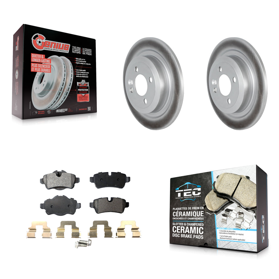 Rear Coated Disc Brake Rotors And Ceramic Pads Kit For Mini Cooper KGT-102679