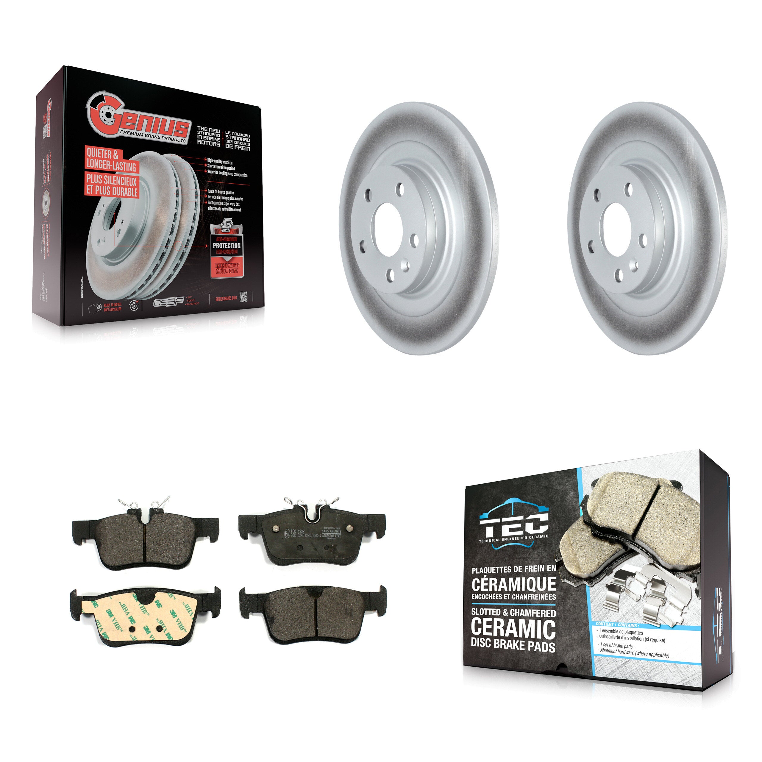 Rear Coated Disc Brake Rotor And Ceramic Pad Kit For Volvo XC60 V60 V90 Cross Country S90 KGT-102684