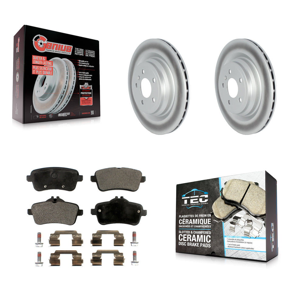 Rear Coated Brake Rotor & Ceramic Pad Kit For Mercedes-Benz ML350 GLE400 GLE350 GLE43 AMG KGT-102687