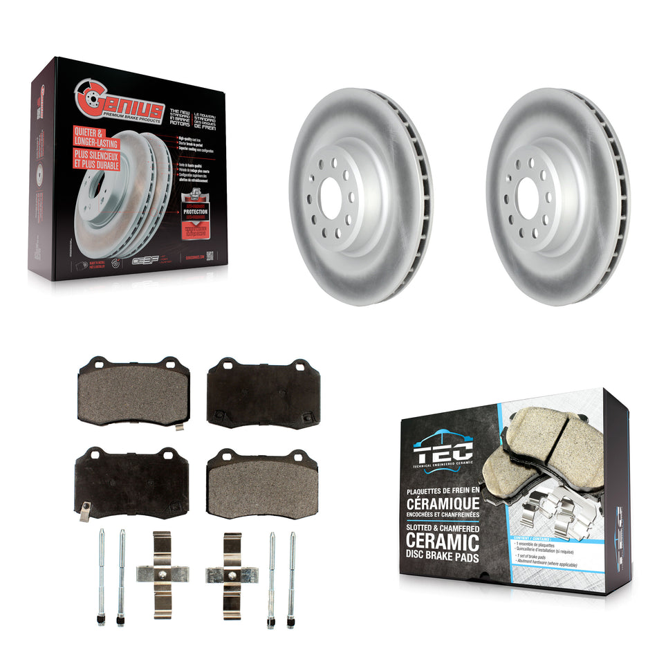 Rear Coated Disc Brake Rotors And Ceramic Pads Kit For 2016 Tesla S From 04 16 KGT-102696