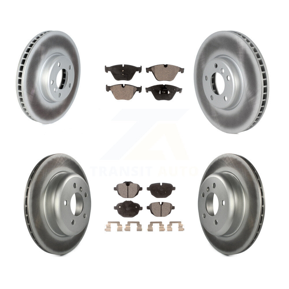 Front Rear Coated Disc Brake Rotors And Ceramic Pads Kit (6Pc) For BMW 535i KGT-102706