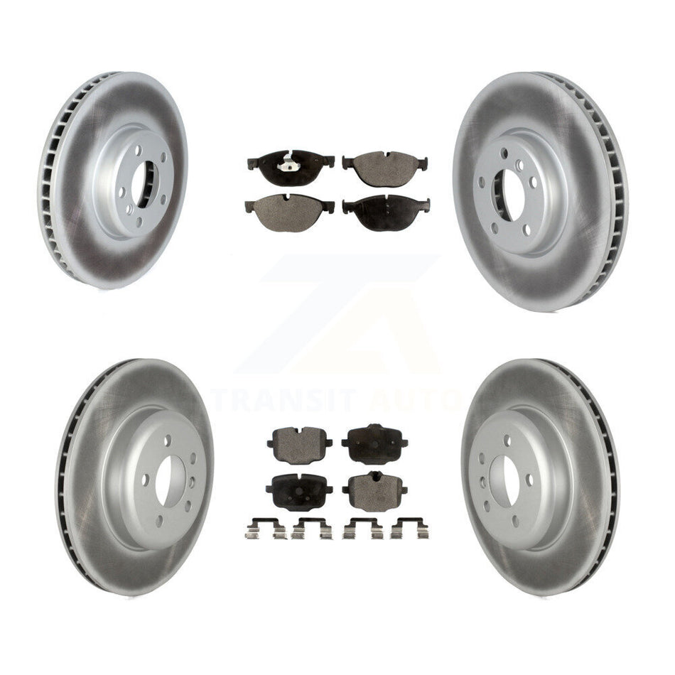 Front Rear Coated Brake Rotor & Ceramic Pad Kit (6Pc) For BMW 550i xDrive 650i Gran Coupe KGT-102709