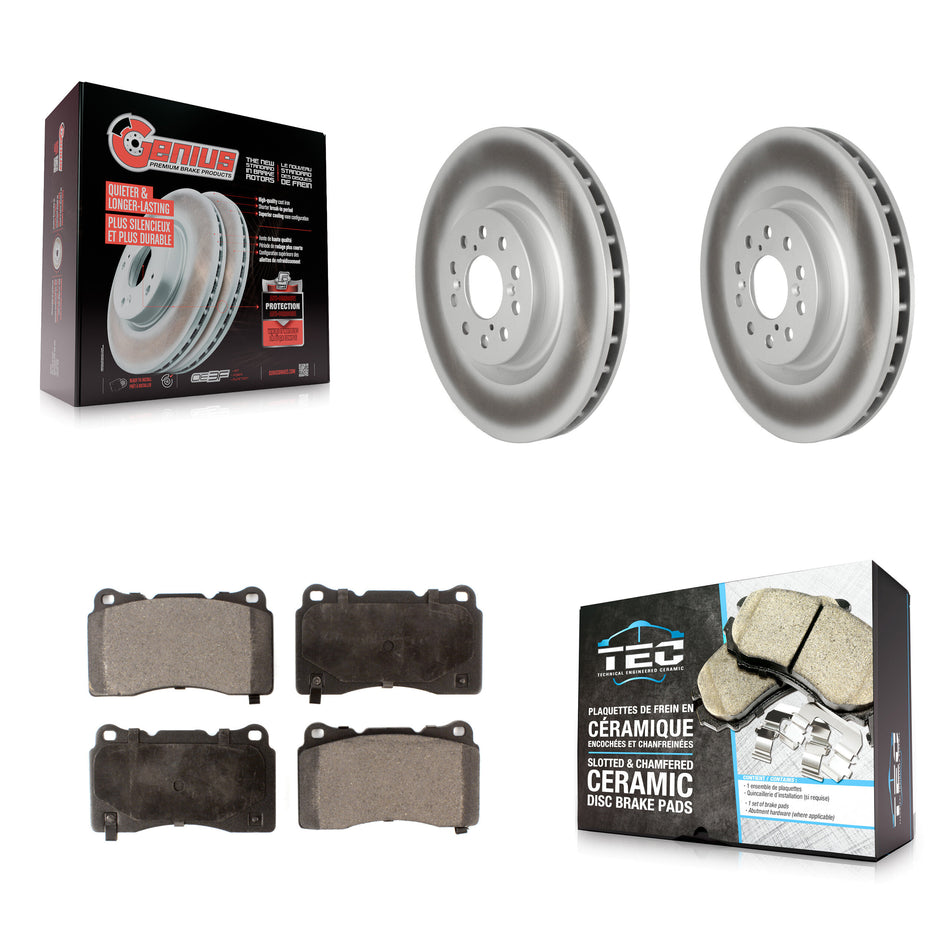 Front Coated Disc Brake Rotors And Ceramic Pads Kit For 2017-2020 Honda Civic Type R KGT-102711