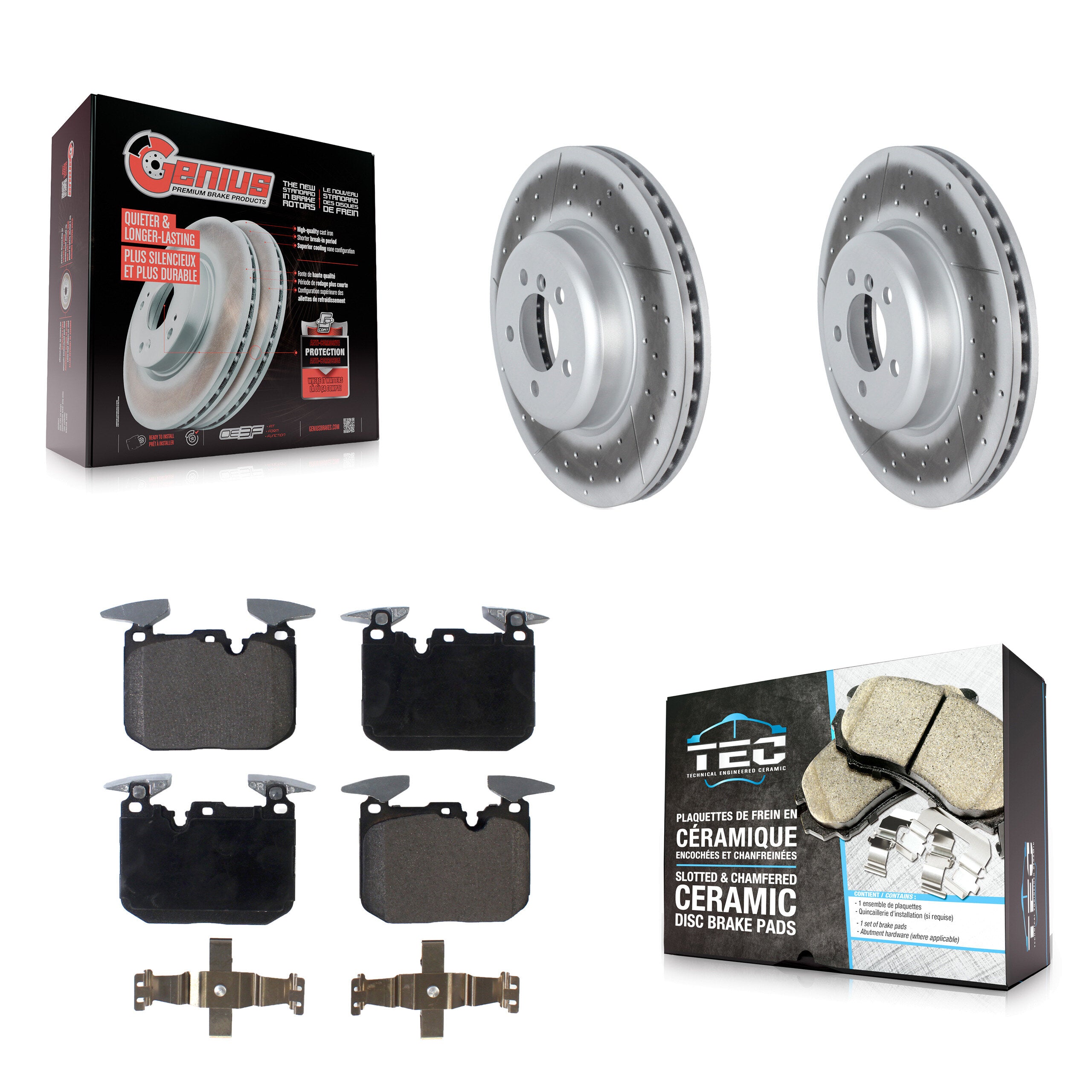 Front Coat Brake Rotor Ceramic Pad Kit For BMW 335i xDrive 340i 435i 440i Gran Coupe GT 3 KGT-102723