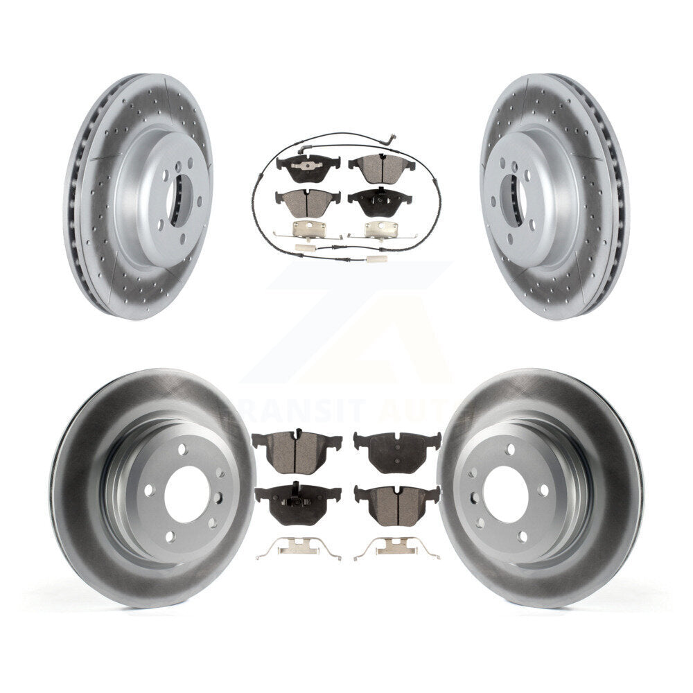 Front Rear Coated Disc Brake Rotors & Ceramic Pad Kit For 2012 BMW 335i Convertible/Coupe KGT-102728