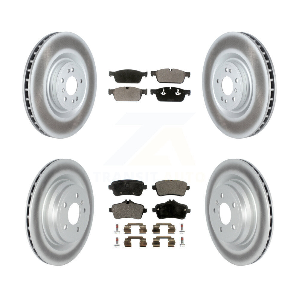Front Rear Coated Disc Brake Rotors And Ceramic Pads Kit For Mercedes-Benz ML550 GLE550e KGT-102742