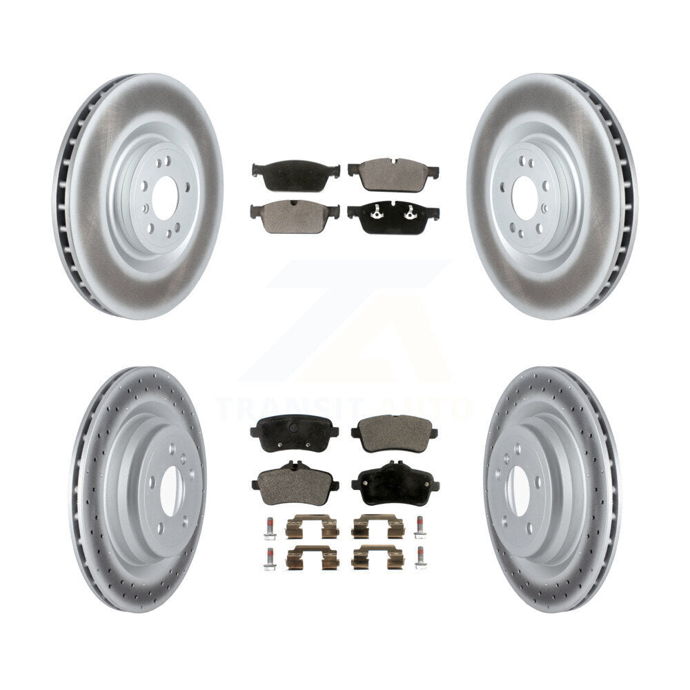 Front Rear Coated Disc Brake Rotors And Ceramic Pads Kit For Mercedes-Benz ML550 GLE550e KGT-102743