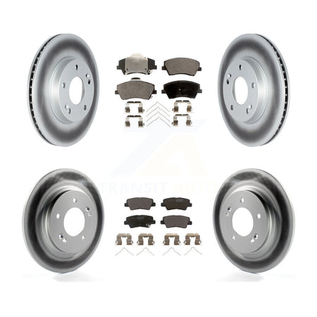 Front Rear Coated Disc Brake Rotors And Ceramic Pads Kit For Hyundai Ioniq Kia Niro KGT-102746