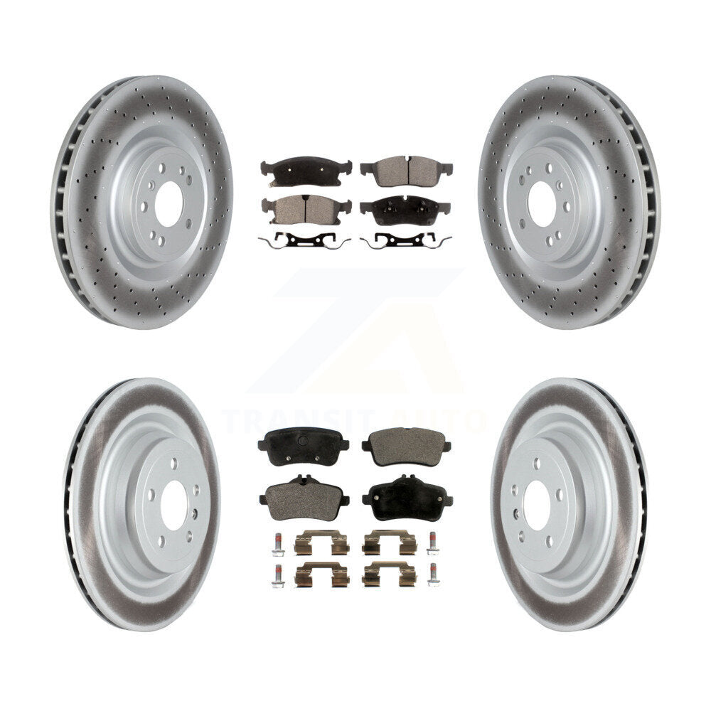 Front Rear Coated Disc Brake Rotors And Ceramic Pads Kit For Mercedes-Benz GLS450 ML250 KGT-102749