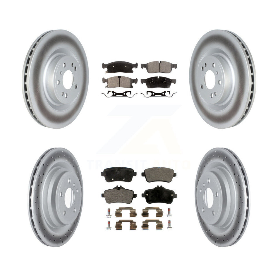 Front Rear Coated Brake Rotor & Ceramic Pad Kit For Mercedes-Benz GLE400 With AMG Package KGT-102751