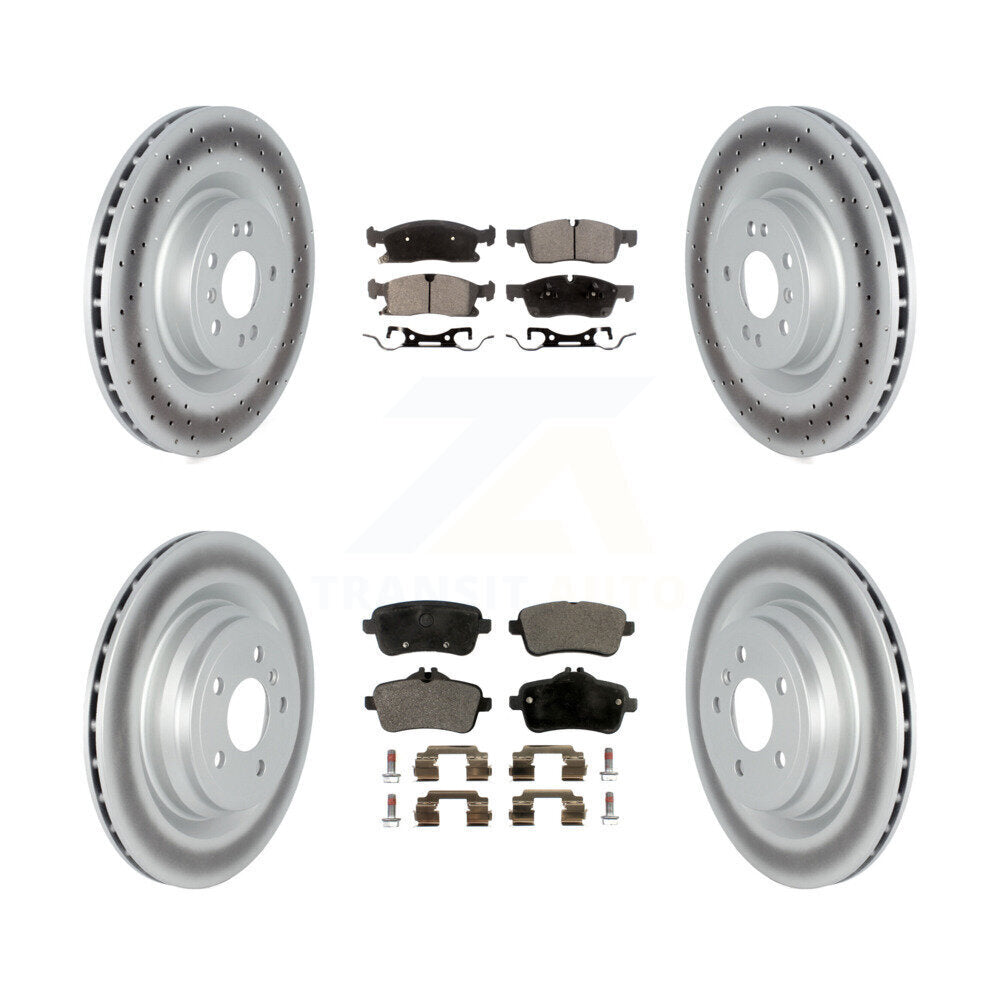 Front Rear Coated Brake Rotor & Ceramic Pad Kit For Mercedes-Benz GLE400 With AMG Package KGT-102752