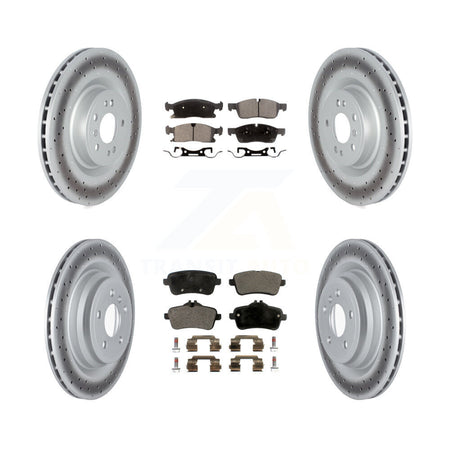 Front Rear Coated Brake Rotor & Ceramic Pad Kit For Mercedes-Benz GLE400 With AMG Package KGT-102753