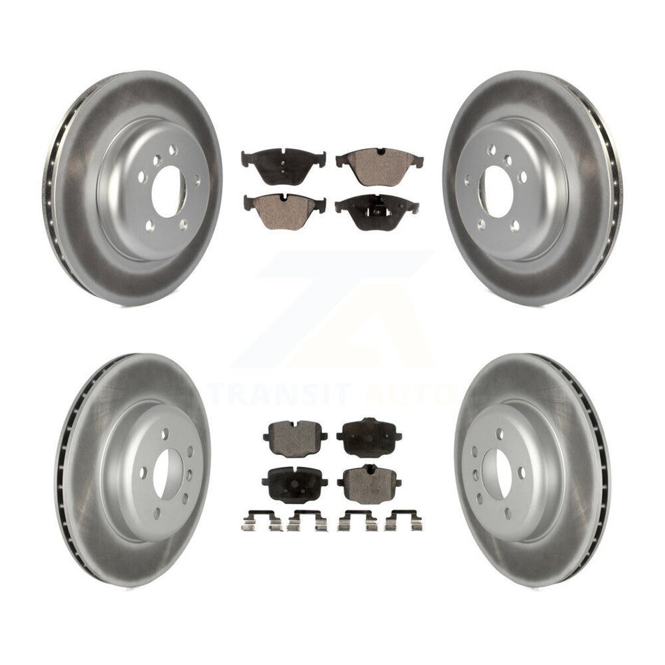 Front Rear Coated Disc Brake Rotors & Ceramic Pad Kit For BMW 640i xDrive Gran Coupe 535i KGT-102754