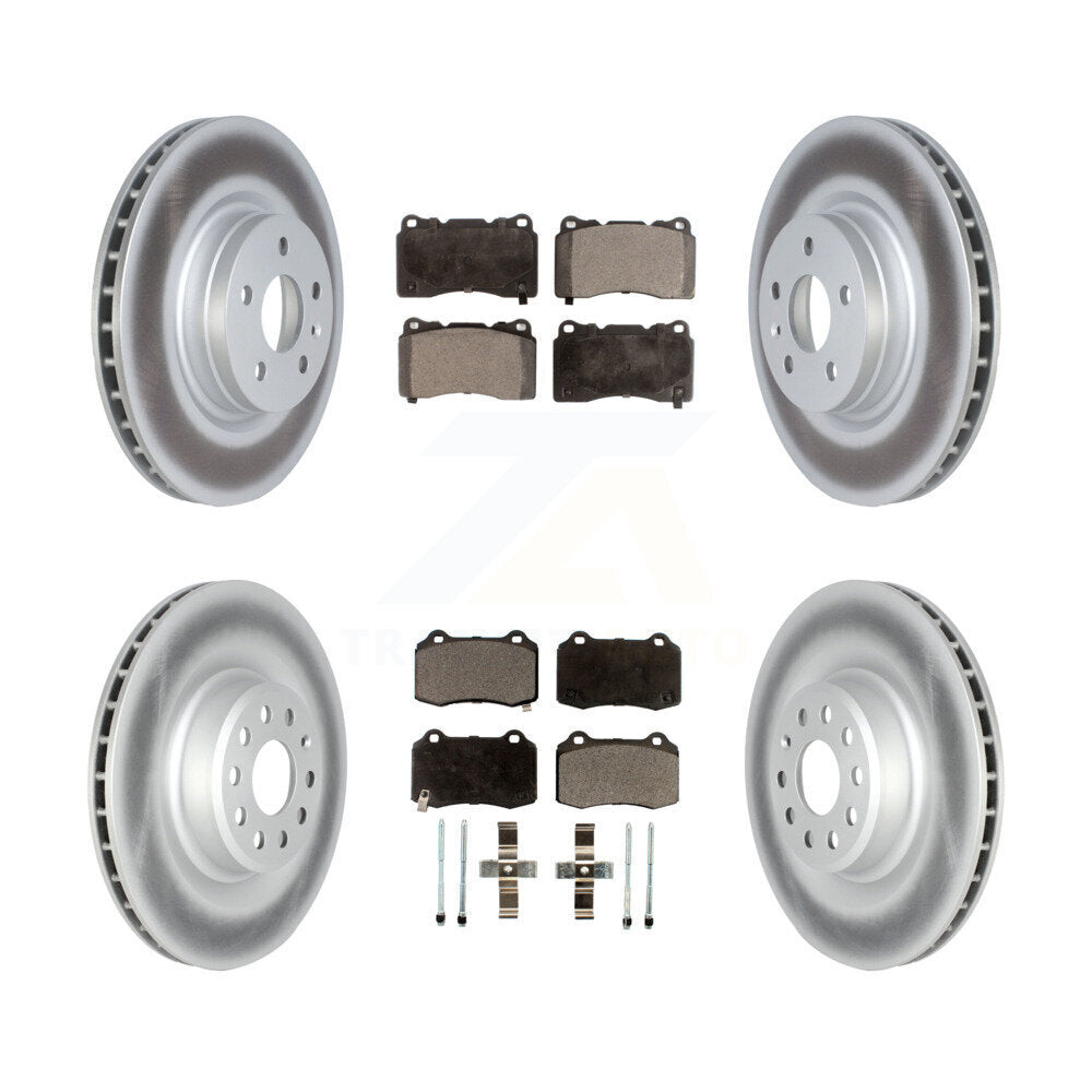 Front Rear Coated Disc Brake Rotors And Ceramic Pads Kit For 2016 Tesla S From 04 16 KGT-102756