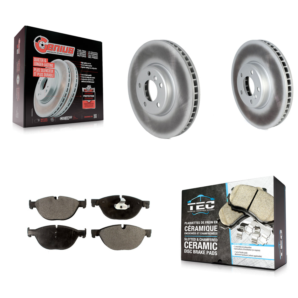 Front Coat Brake Rotors Ceramic Pad Kit For BMW 550i xDrive 650i Gran Coupe 535i GT 740Li KGT-102762