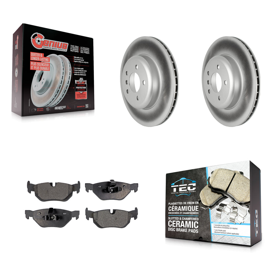 Rear Coat Brake Rotors Ceramic Pad Kit For BMW 328i xDrive With 345mm Diameter Rotor KGT-102770