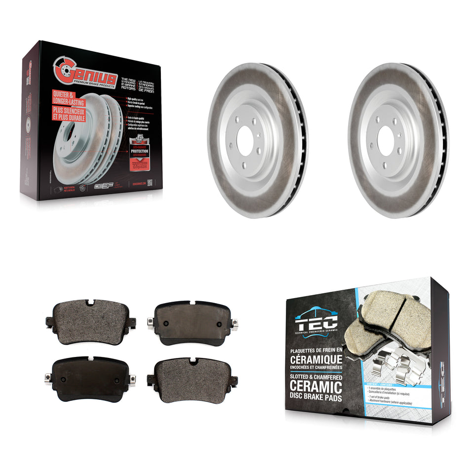 Rear Coated Disc Brake Rotors And Ceramic Pads Kit For Audi Q7 Q8 e-tron Quattro A8 KGT-102773