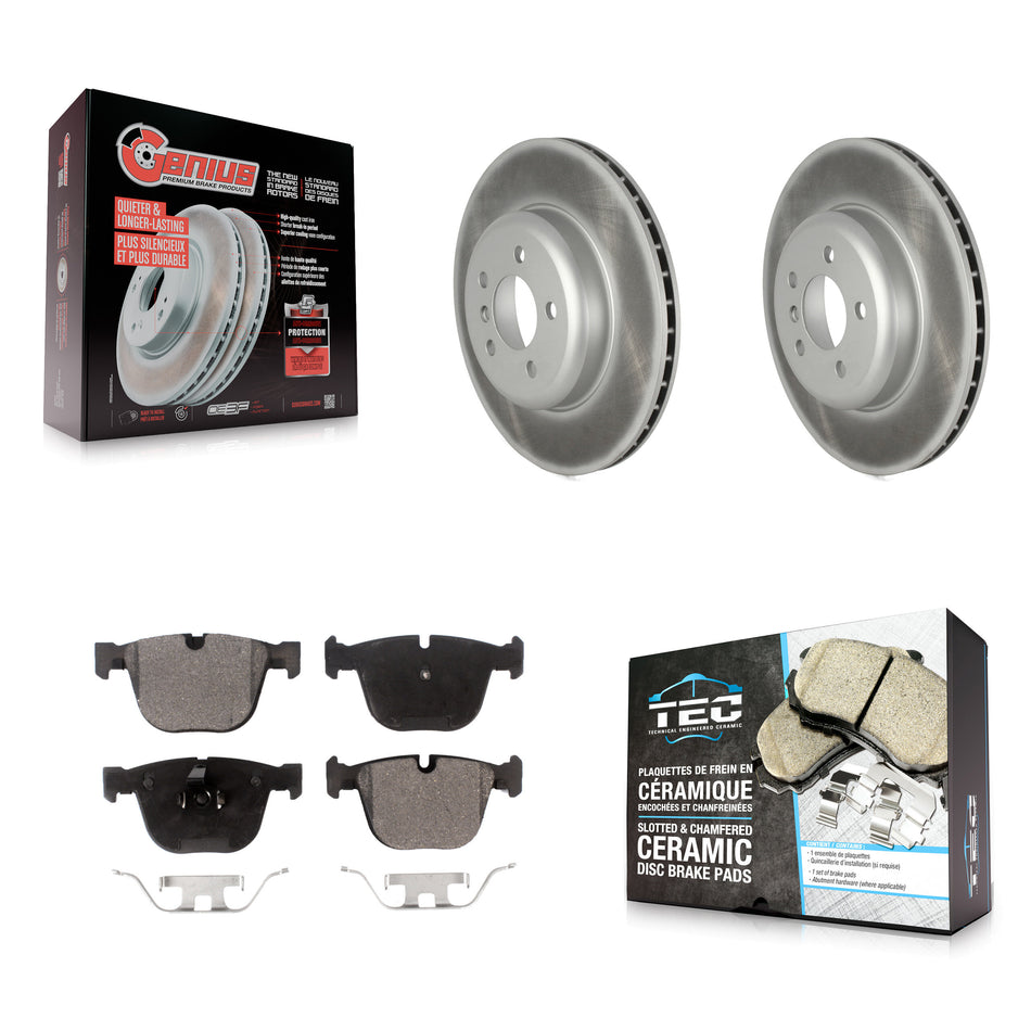 Rear Coated Brake Rotors Ceramic Pad Kit For BMW 535i GT xDrive 740Li 740i ActiveHybrid 7 KGT-102778