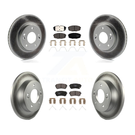 Front Rear Coated Disc Brake Rotors And Ceramic Pads Kit For Hyundai Kona Kia Seltos KGT-102782