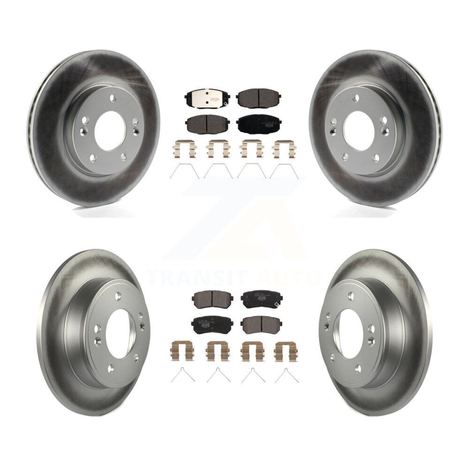 Front Rear Coated Disc Brake Rotors And Ceramic Pads Kit For Hyundai Kona Kia Seltos KGT-102782