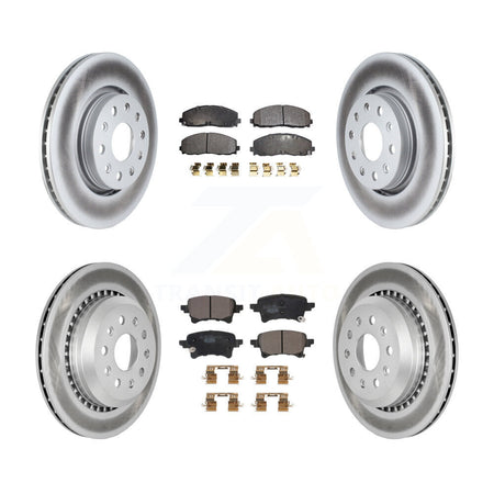 Front Rear Coated Disc Brake Rotors And Ceramic Pads Kit For 2020-2023 Jeep Gladiator KGT-102783