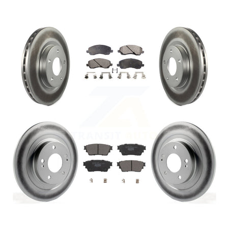 Front Rear Coated Disc Brake Rotors And Ceramic Pads Kit For Mitsubishi Outlander KGT-102785