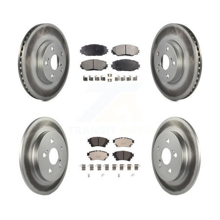 Front Rear Coated Disc Brake Rotors And Ceramic Pads Kit For 2019 Toyota Corolla 1.8L KGT-102787