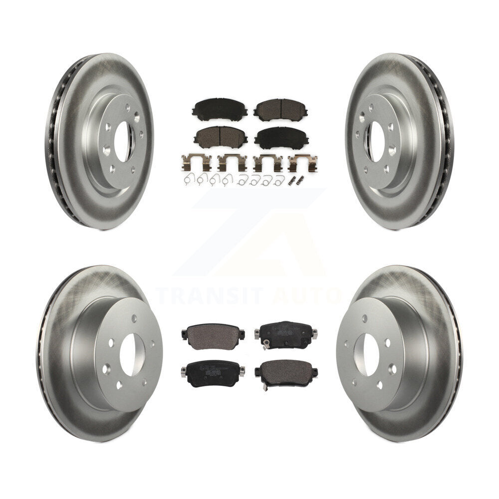 Front Rear Coated Disc Brake Rotors And Ceramic Pads Kit For 2019 Nissan Rogue Sport S KGT-102792