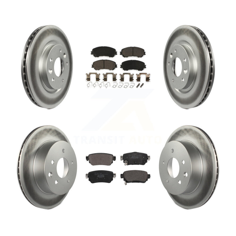 Front Rear Coated Disc Brake Rotors And Ceramic Pads Kit For 2019 Nissan Rogue Sport S KGT-102792