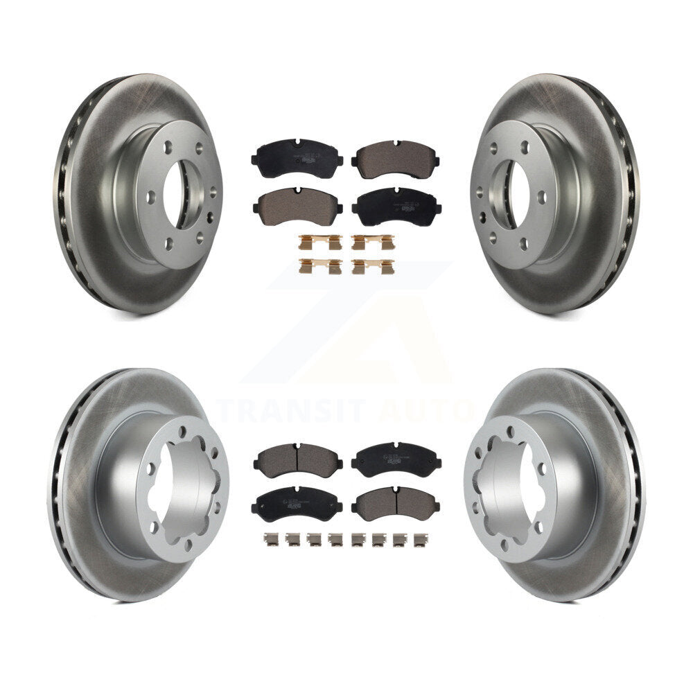 Front Rear Coated Brake Rotor Ceramic Pad Kit For Mercedes-Benz Sprinter 3500 4500 3500XD KGT-102797