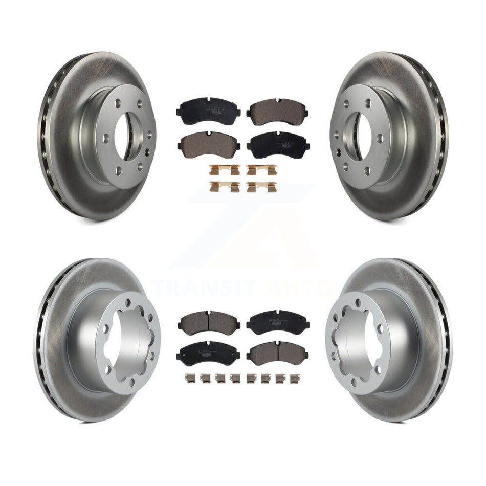 Front Rear Coated Brake Rotor Ceramic Pad Kit For Mercedes-Benz Sprinter 3500 4500 3500XD KGT-102797
