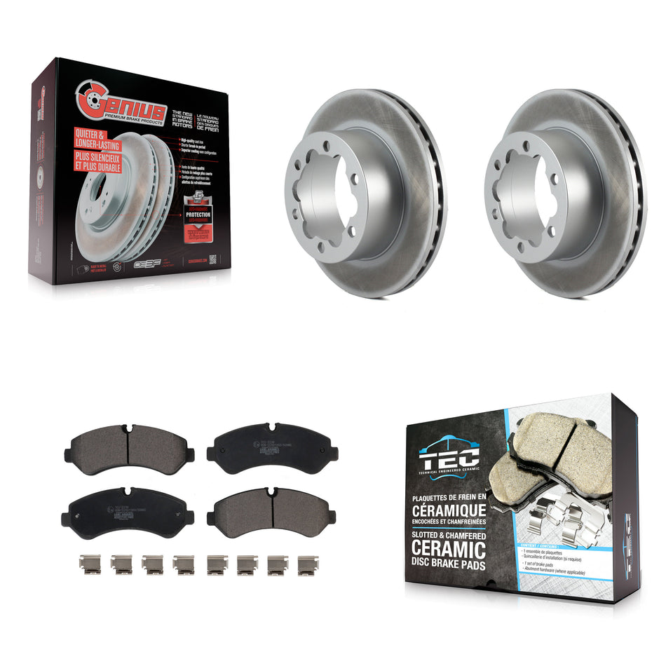 Rear Coated Disc Brake Rotors Ceramic Pad Kit For Mercedes-Benz Sprinter 3500 4500 3500XD KGT-102798