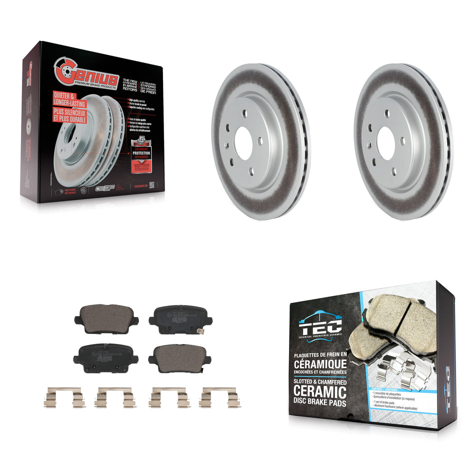 Rear Coated Disc Brake Rotors And Ceramic Pads Kit For Cadillac XT4 Buick Envision KGT-102800
