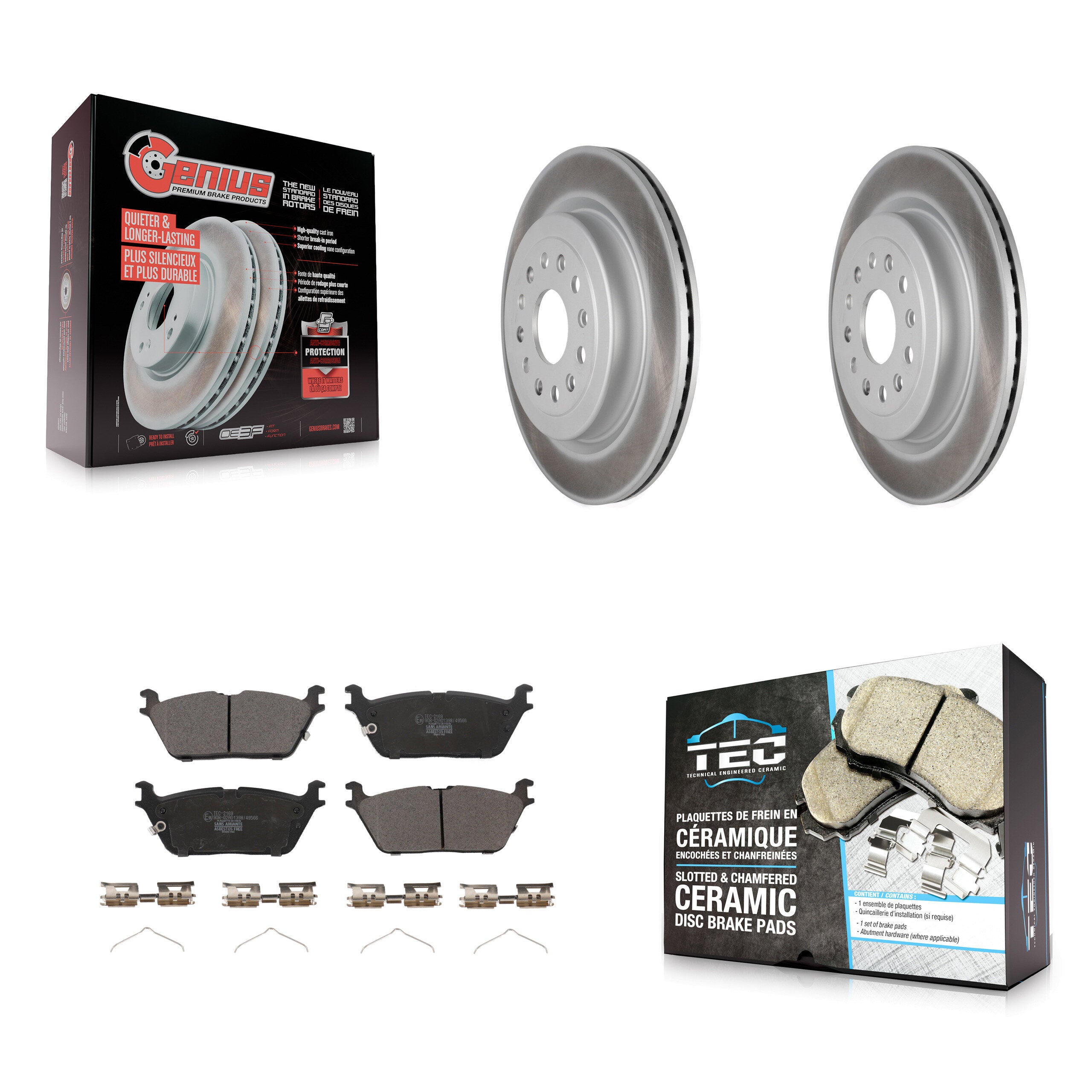 Rear Coated Disc Brake Rotors And Ceramic Pads Kit For Ram 1500 KGT-102813