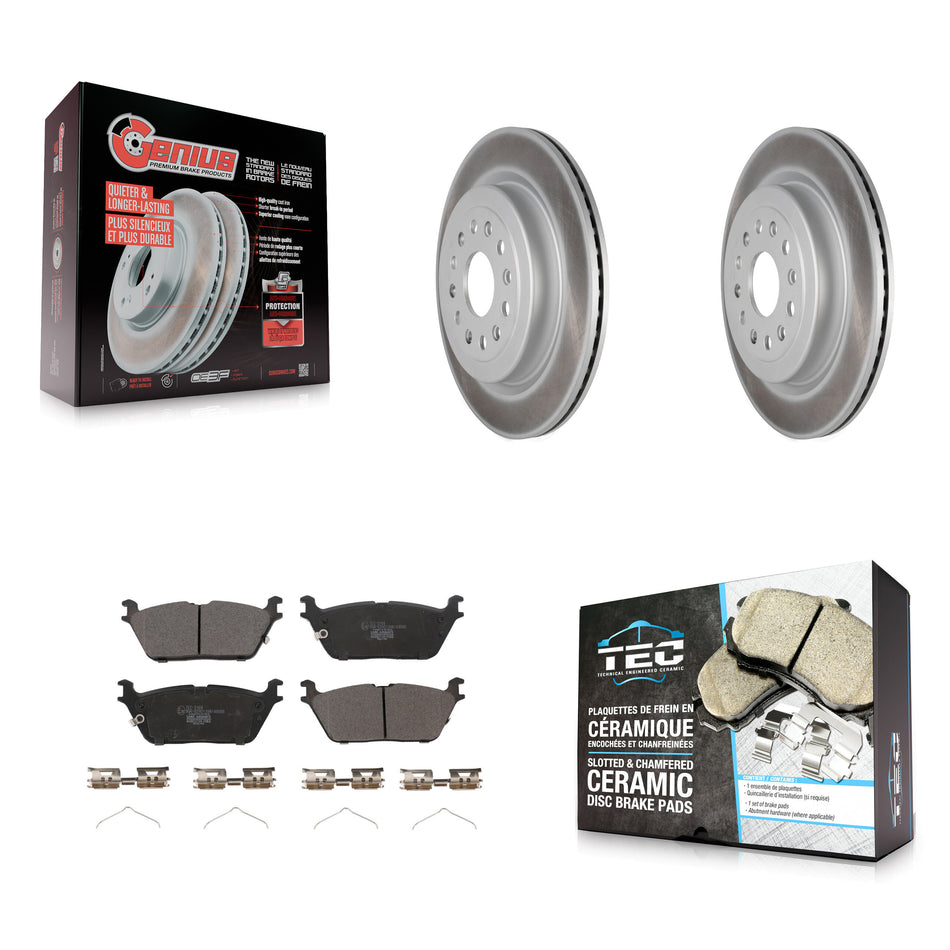 Rear Coated Disc Brake Rotors And Ceramic Pads Kit For Ram 1500 KGT-102813