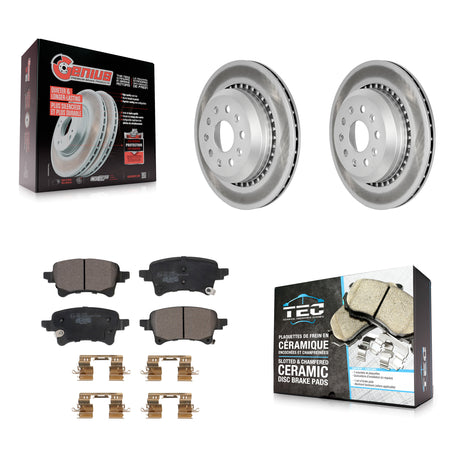 Rear Coated Disc Brake Rotors And Ceramic Pads Kit For Jeep Wrangler Gladiator KGT-102814