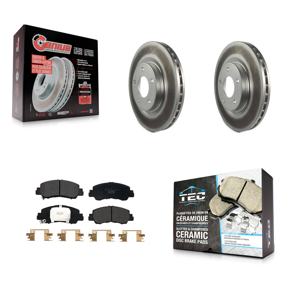 Front Coated Disc Brake Rotors And Ceramic Pads Kit For Mitsubishi Eclipse Cross KGT-102832