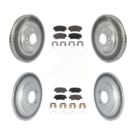 Front Rear Coated Disc Brake Rotors And Ceramic Pads Kit For Kia Sportage Hyundai Tucson KGT-102835