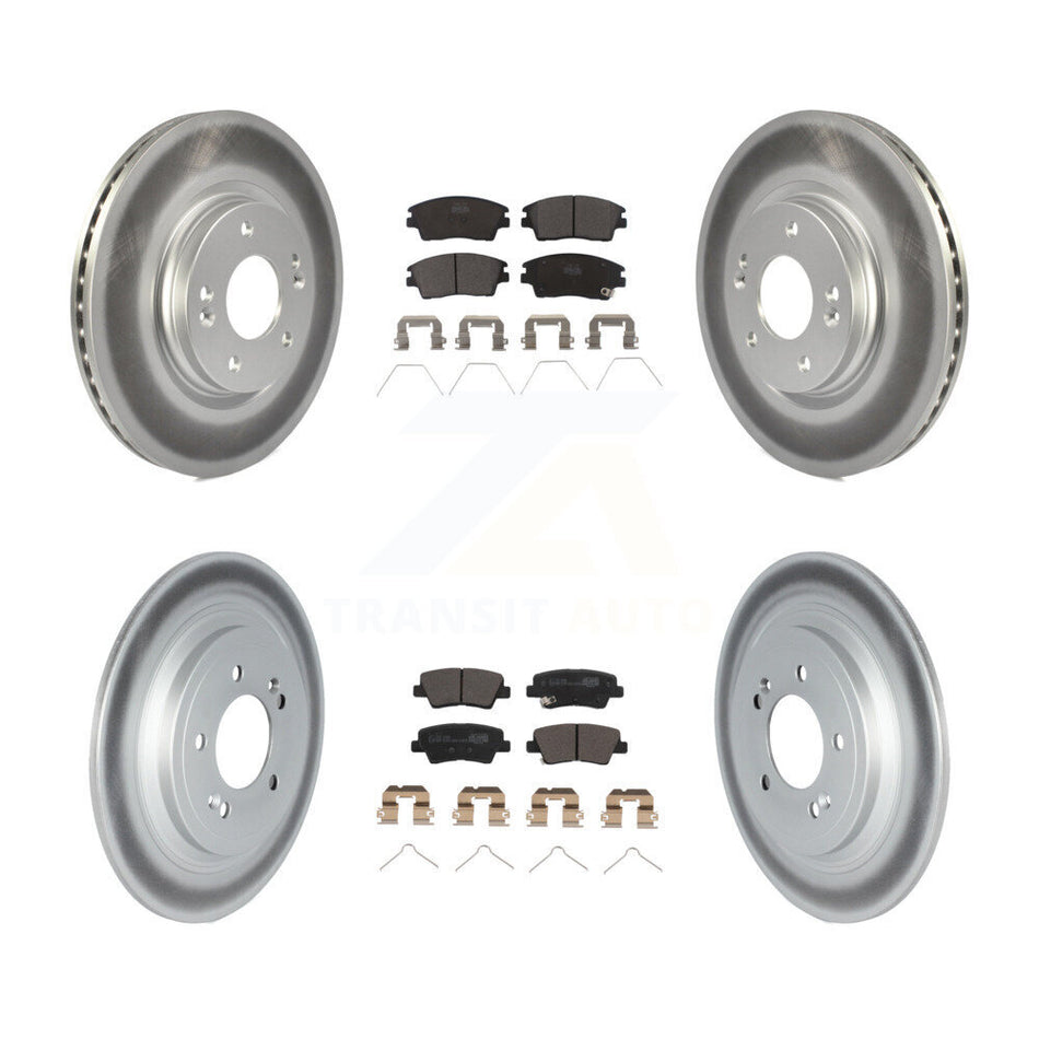 Front Rear Coated Disc Brake Rotors And Ceramic Pads Kit For Kia Sportage Hyundai Tucson KGT-102835
