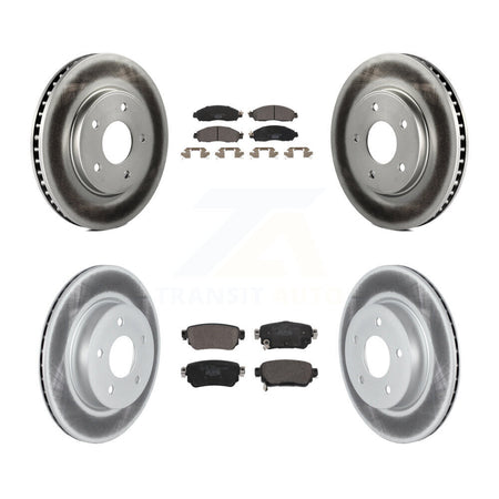 Front Rear Coated Brake Rotor Ceramic Pad Kit For Nissan LEAF With Electric Parking KGT-102842